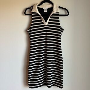 Kirious Black and White Striped Dress